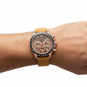 NWT Authentic Anthony James Tachymeter Turbo Brown Dial Men's Watch